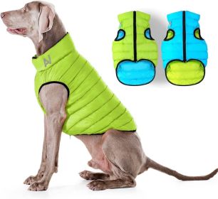 Lightweight Reversible Winter Dog Coat S Size Green Blue Warm Dog Jacket Water Resistant Windproof Dog Jacket for Small Dogs Comfortable Dog Vest